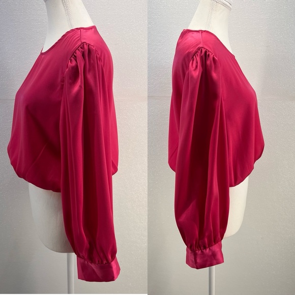 NWT Fall Casual Long Puff Sleeve Crop Top SIZE M - Picture 13 of 17